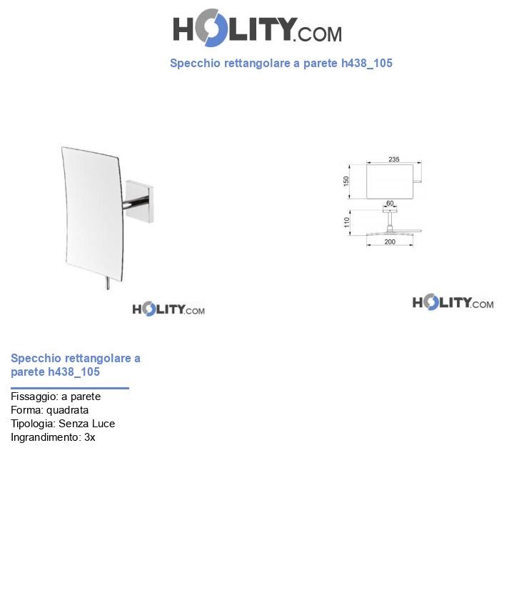 Specchio rettangolare a parete h438_105