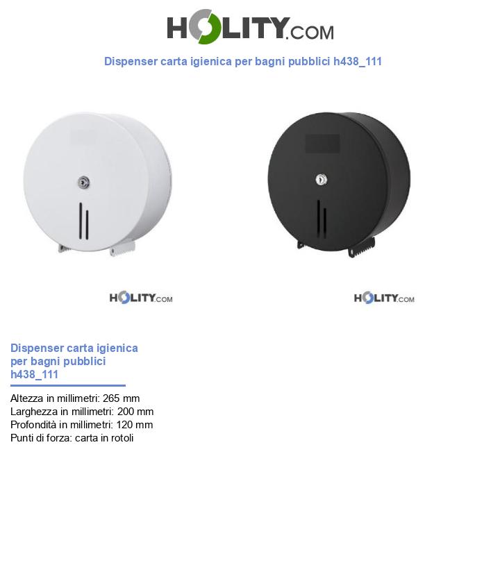 Dispenser carta igienica per bagni pubblici h438_111