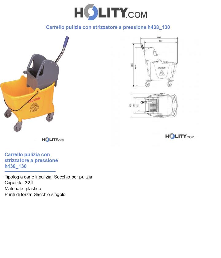 Carrello pulizia con strizzatore a pressione h438_130