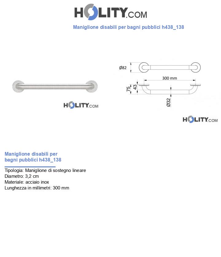 Maniglione disabili per bagni pubblici h438_138