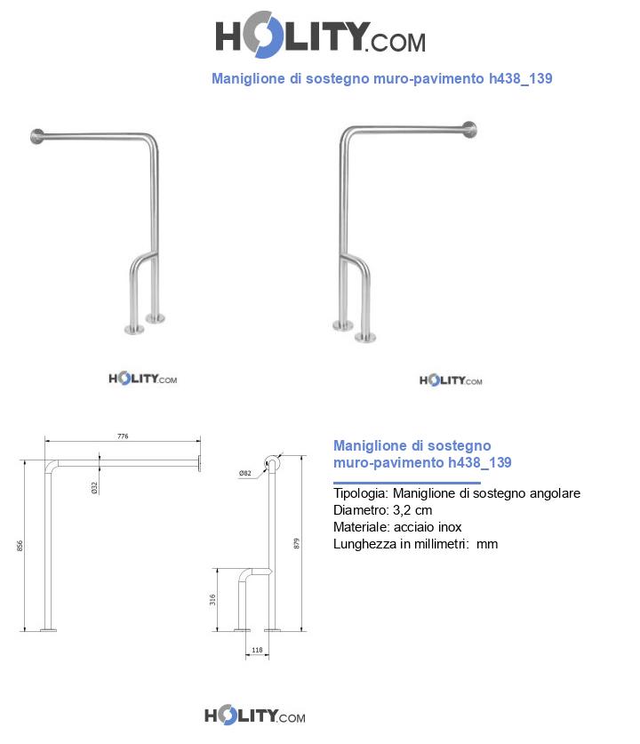 Maniglione di sostegno muro-pavimento h438_139