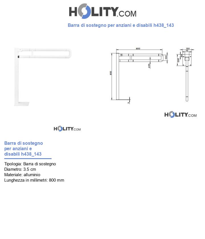 Barra di sostegno per anziani e disabili h438_143
