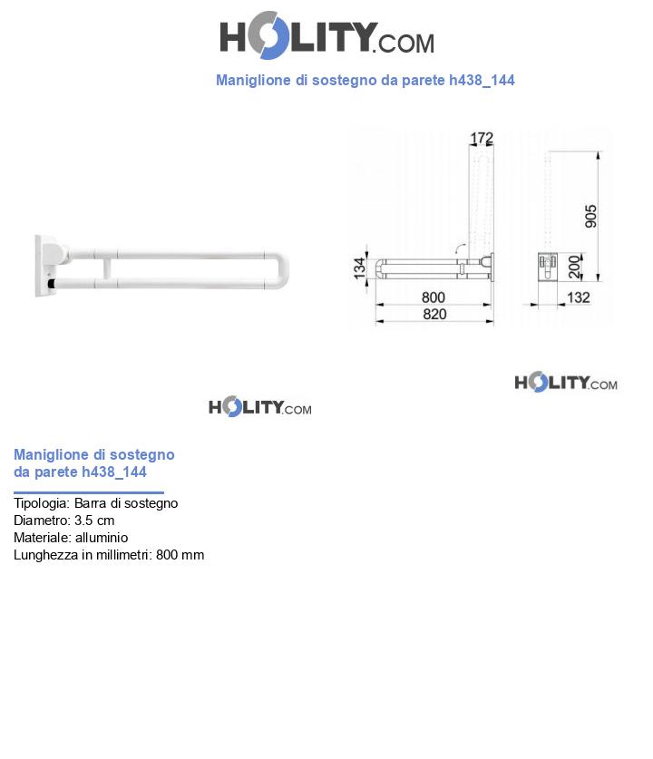Maniglione di sostegno da parete h438_144