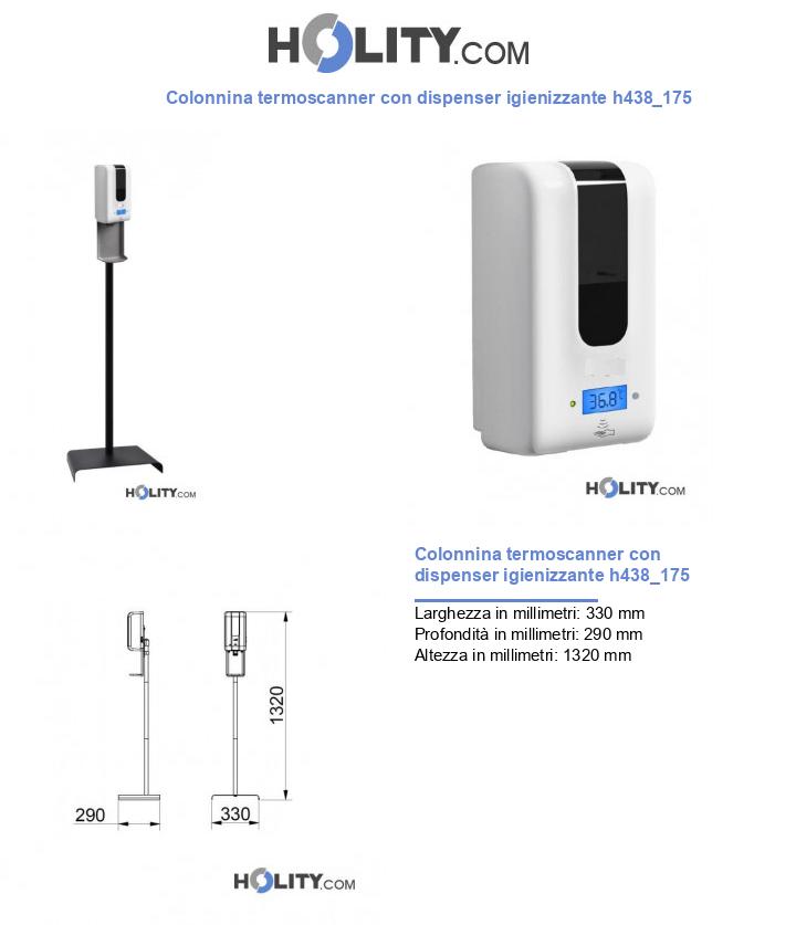 Colonnina termoscanner con dispenser igienizzante h438_175