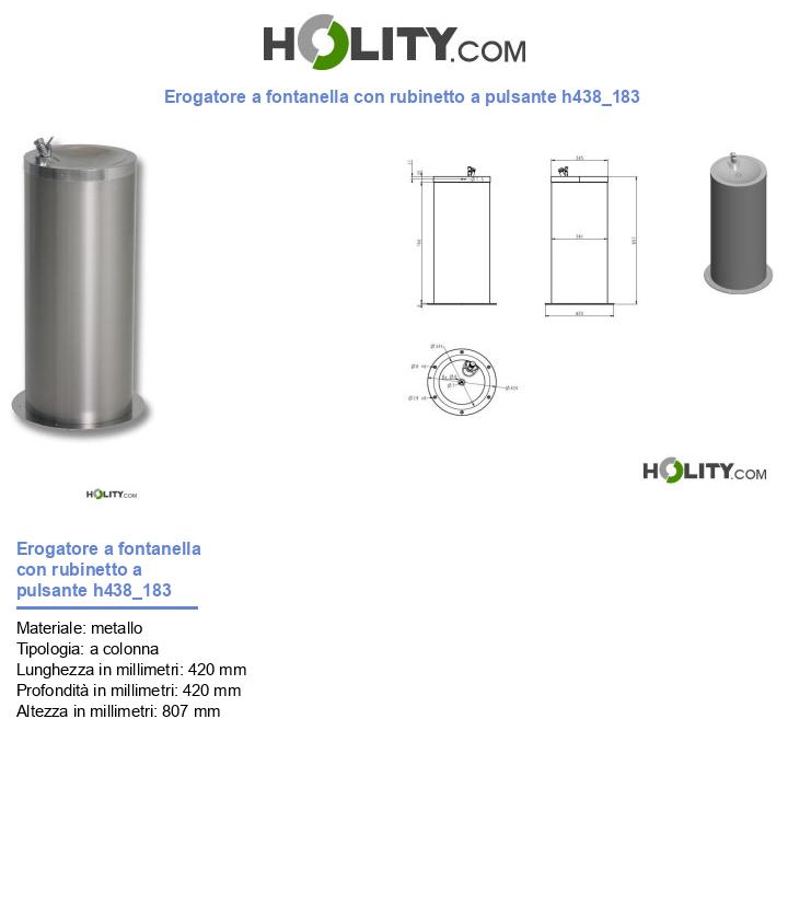 Erogatore a fontanella con rubinetto a pulsante h438_183