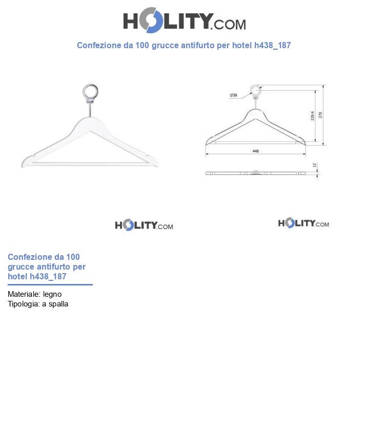 Confezione da 100 grucce antifurto per hotel h438_187
