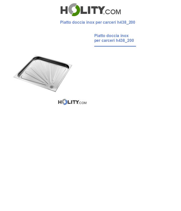 Piatto doccia inox per carceri h438_200