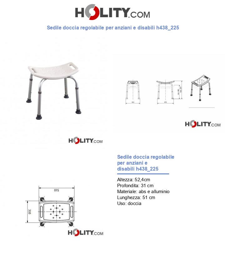 Sedile doccia regolabile per anziani e disabili h438_225