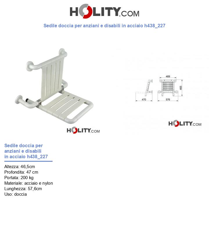 Sedile doccia per anziani e disabili in acciaio h438_227