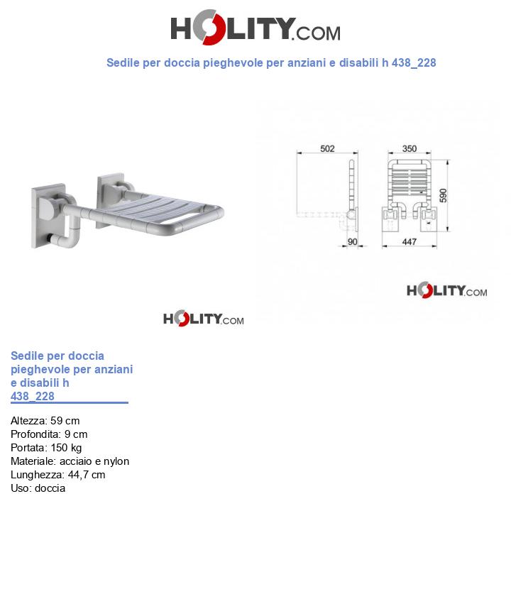 Sedile per doccia pieghevole per anziani e disabili h 438_228