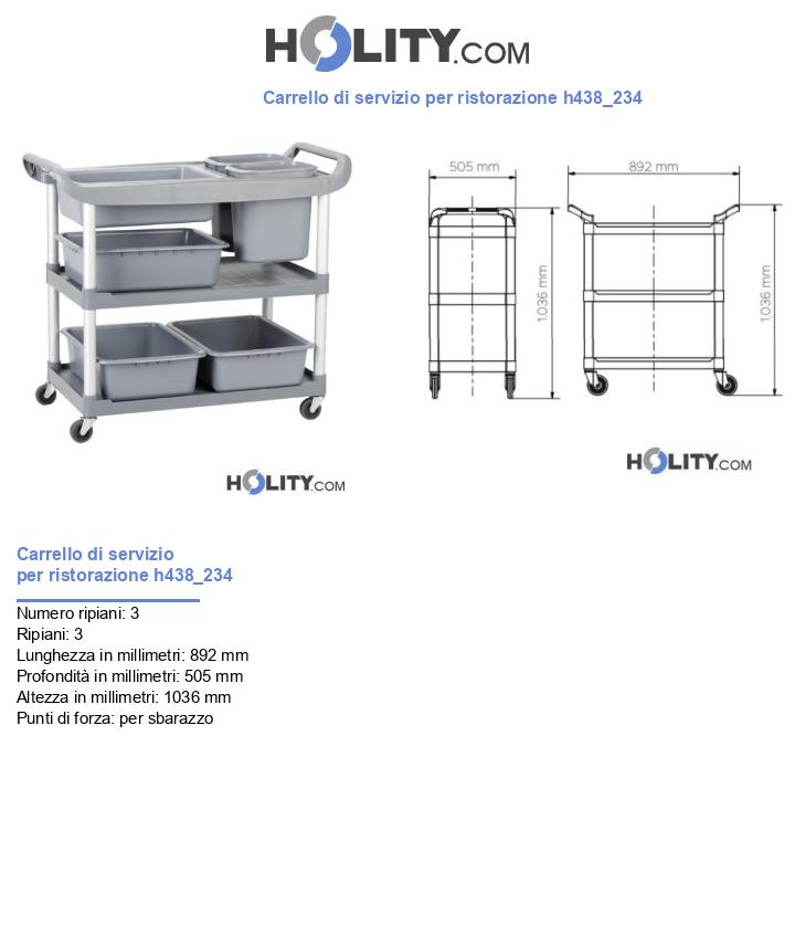 Carrello di servizio per ristorazione h438_234