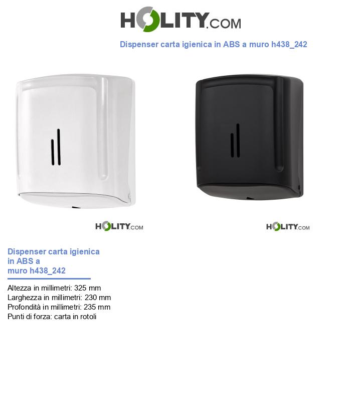 Dispenser carta igienica in ABS a muro h438_242