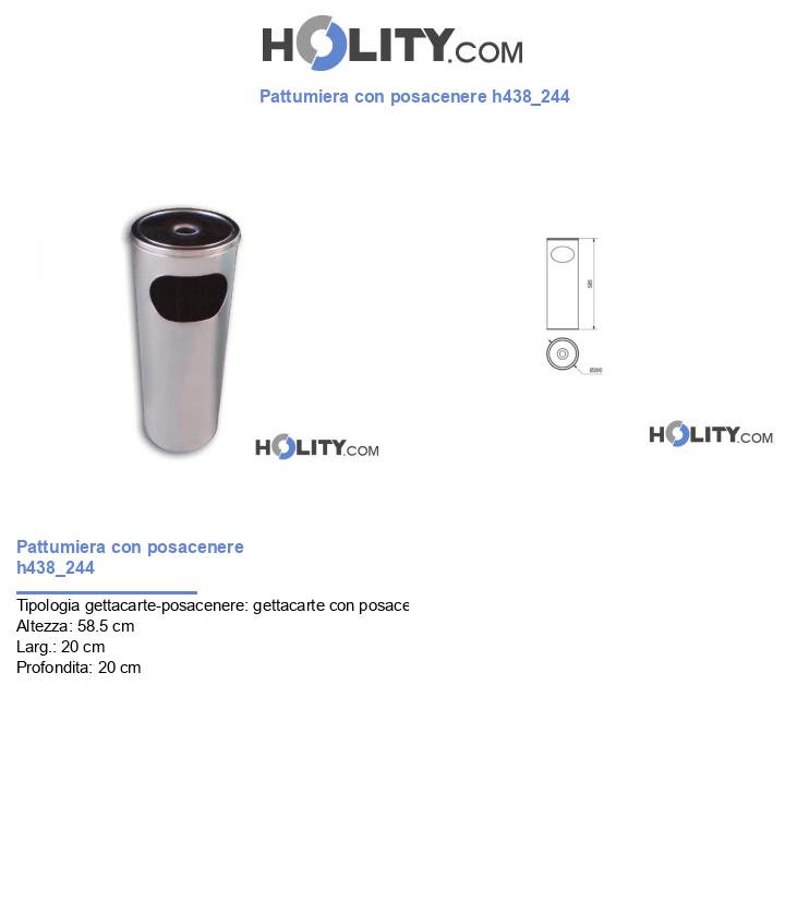 Pattumiera con posacenere h438_244