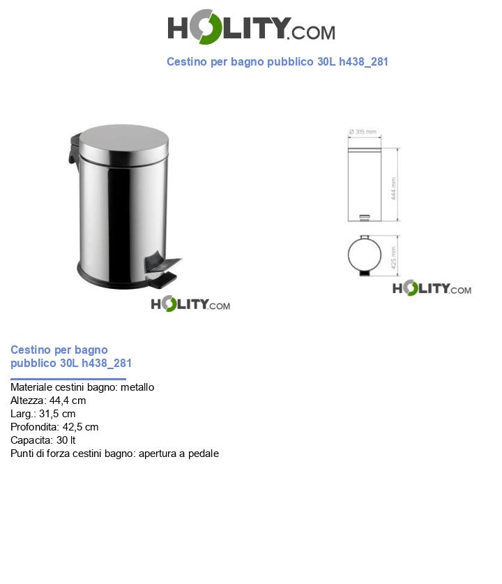 Cestino per bagno pubblico 30L h438_281
