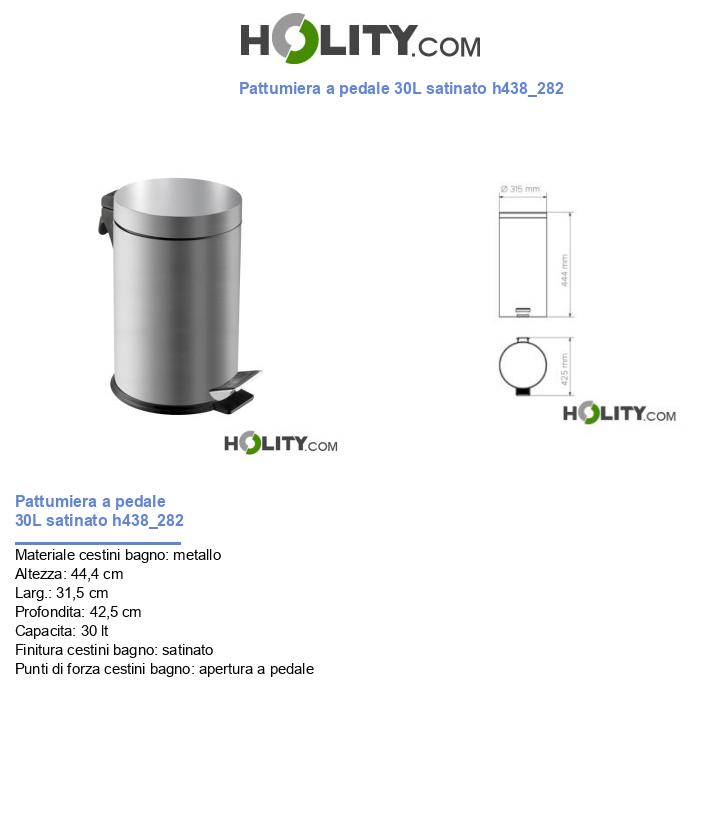 Pattumiera a pedale 30L satinato h438_282