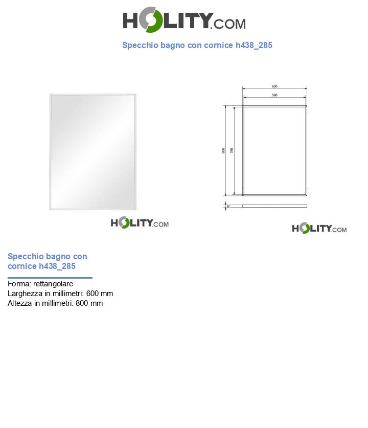Specchio bagno con cornice h438_285
