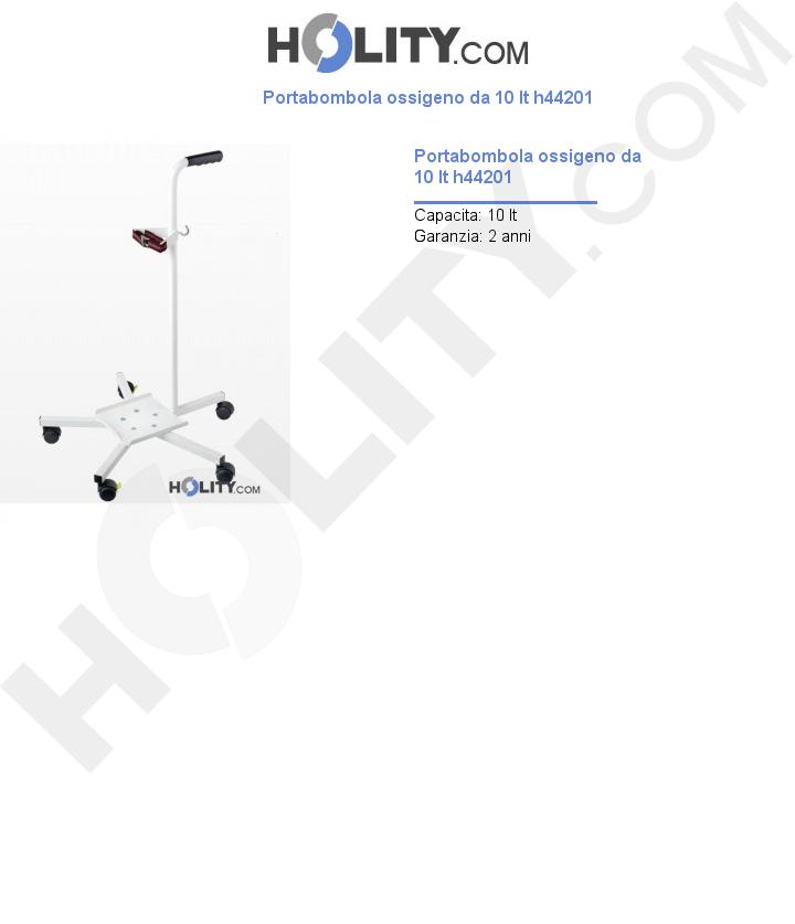 Portabombola ossigeno da 10 lt h44201