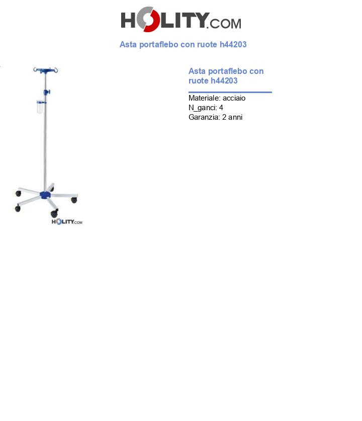 Asta portaflebo con ruote h44203