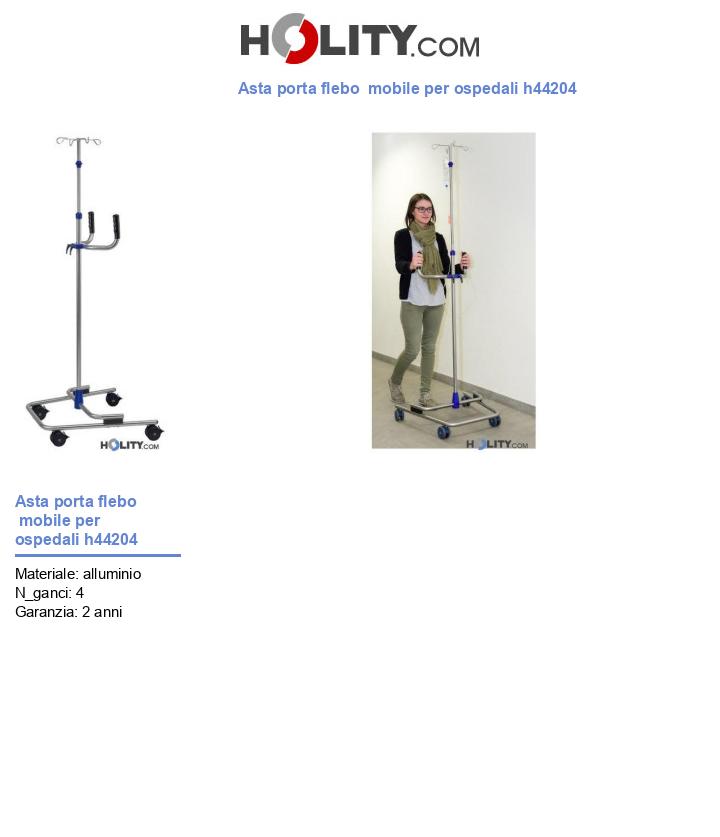 Asta porta flebo mobile per ospedali h44204