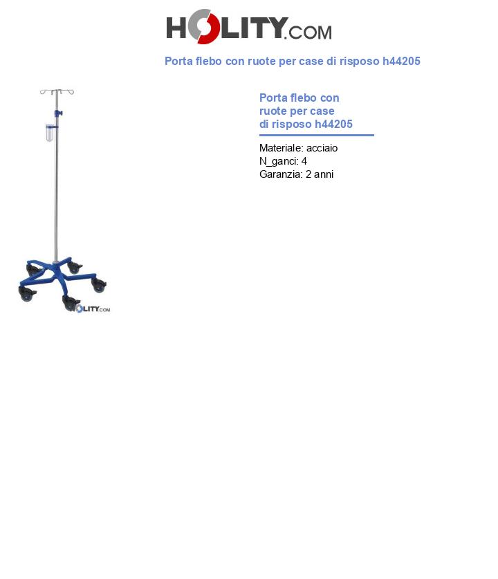 Porta flebo con ruote per case di risposo h44205