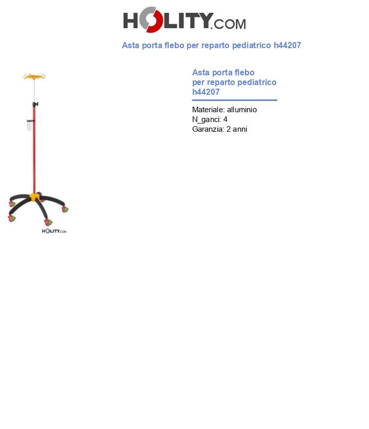 Asta porta flebo per reparto pediatrico h44207