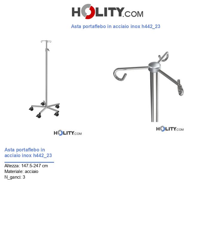 Asta portaflebo in acciaio inox h442_23
