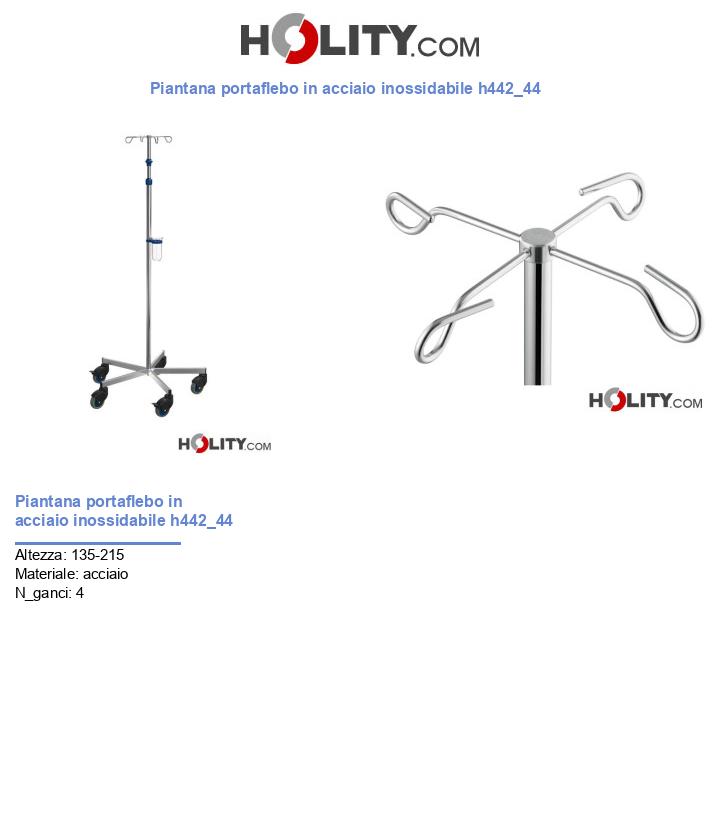 Piantana portaflebo in acciaio inossidabile h442_44