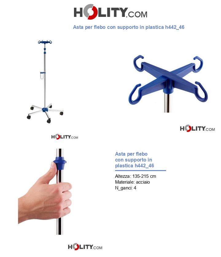 Asta per flebo con supporto in plastica h442_46
