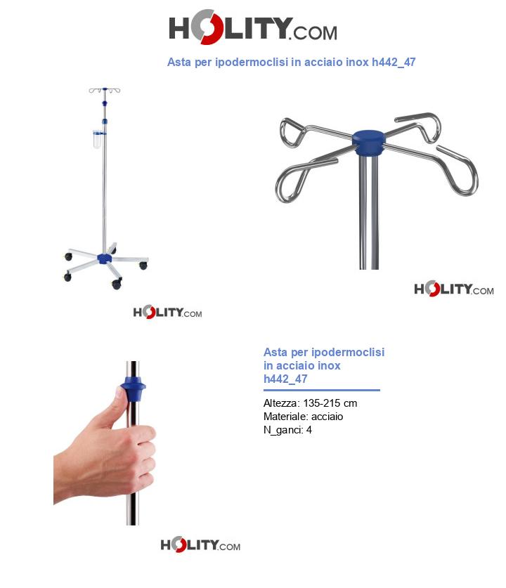 Asta per ipodermoclisi in acciaio inox h442_47