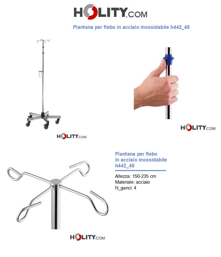Piantana per flebo in acciaio inossidabile h442_48