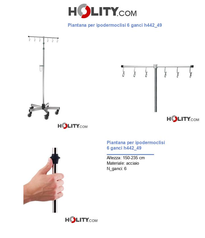 Piantana per ipodermoclisi 6 ganci h442_49