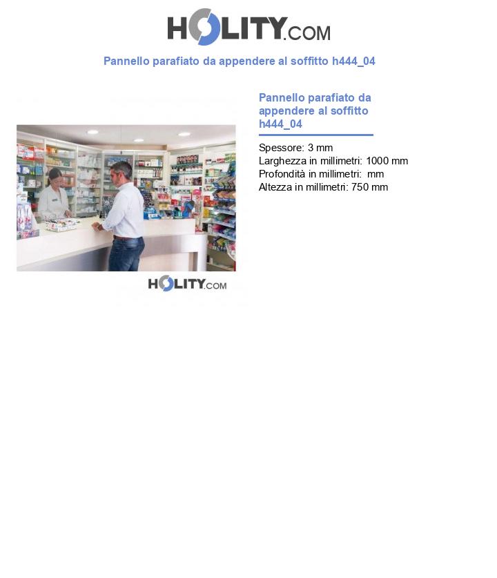 Pannello parafiato da appendere al soffitto h444_04