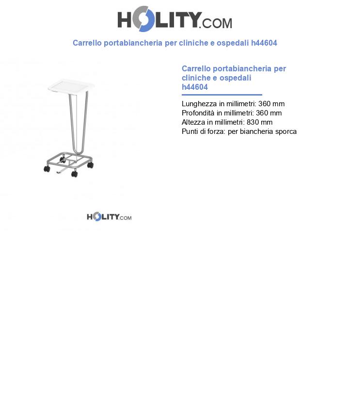 Carrello portabiancheria per cliniche e ospedali h44604