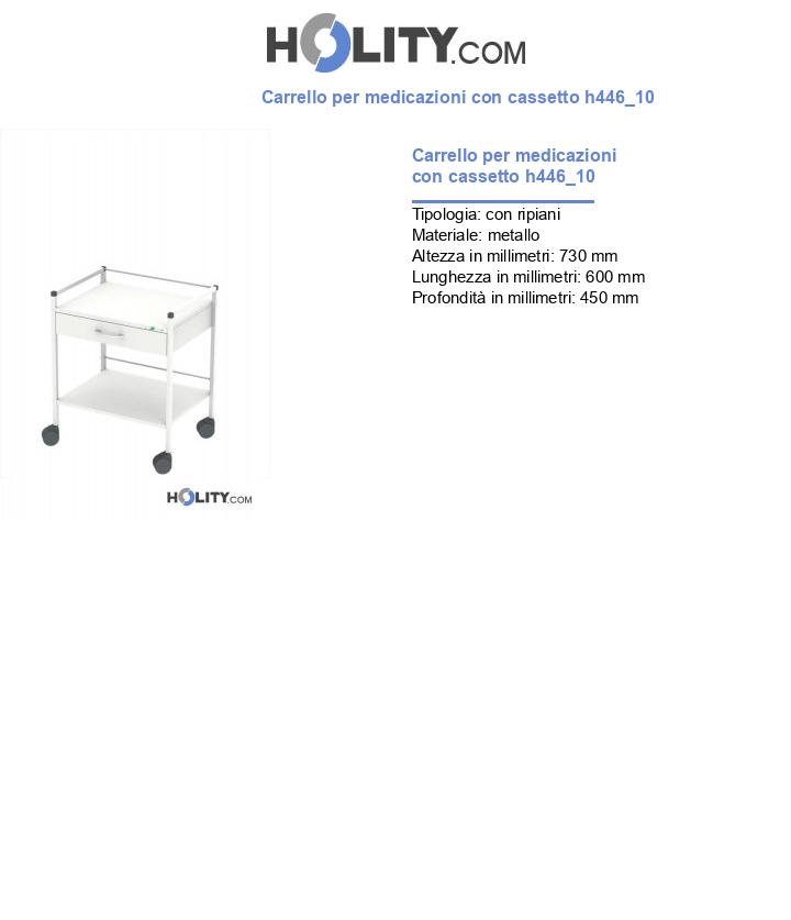 Carrello per medicazioni con cassetto h446_10