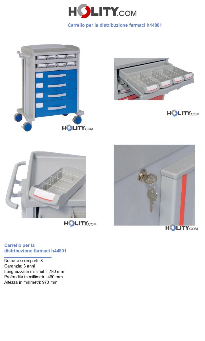 Carrello per la distribuzione farmaci h44801