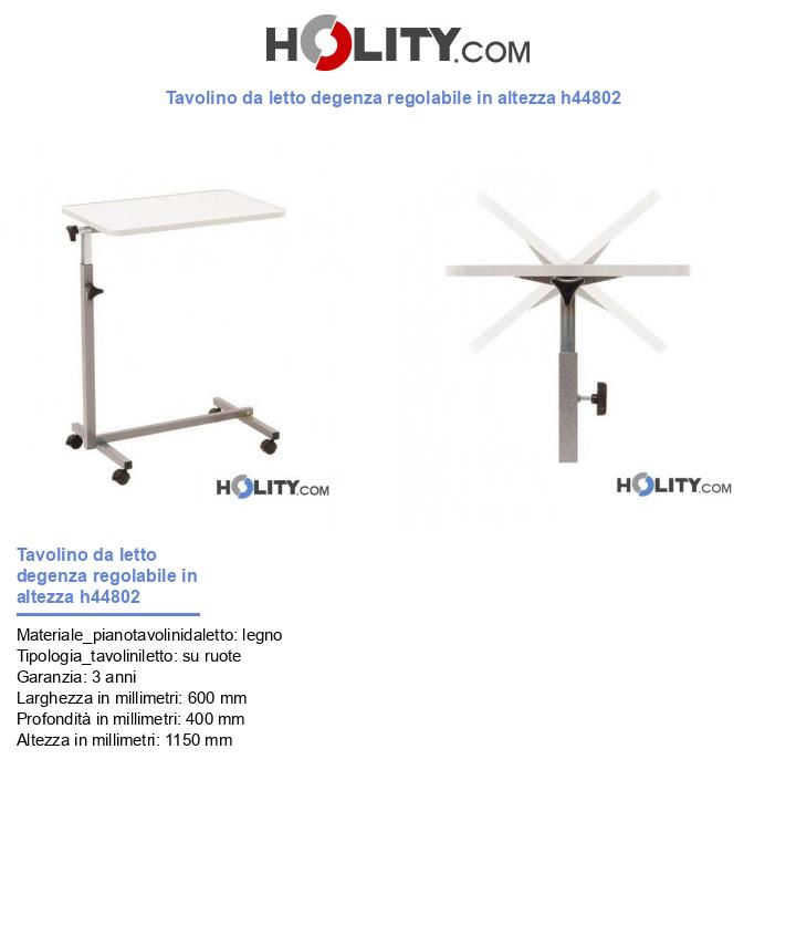 Tavolino da letto degenza regolabile in altezza h44802