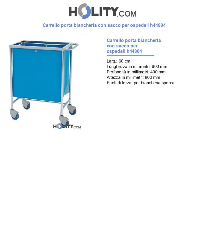 Carrello porta biancheria con sacco per ospedali h44804