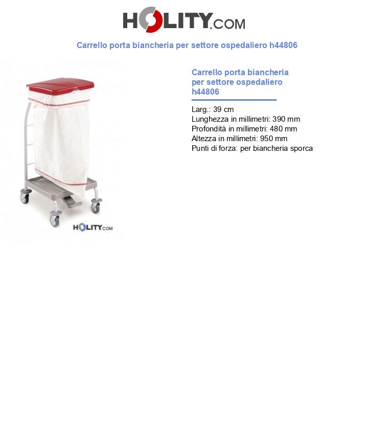 Carrello porta biancheria per settore ospedaliero h44806