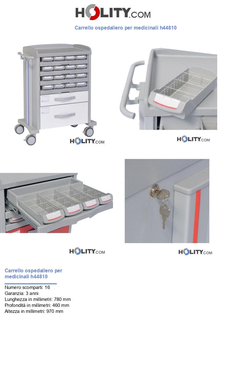 Carrello ospedaliero per medicinali h44810