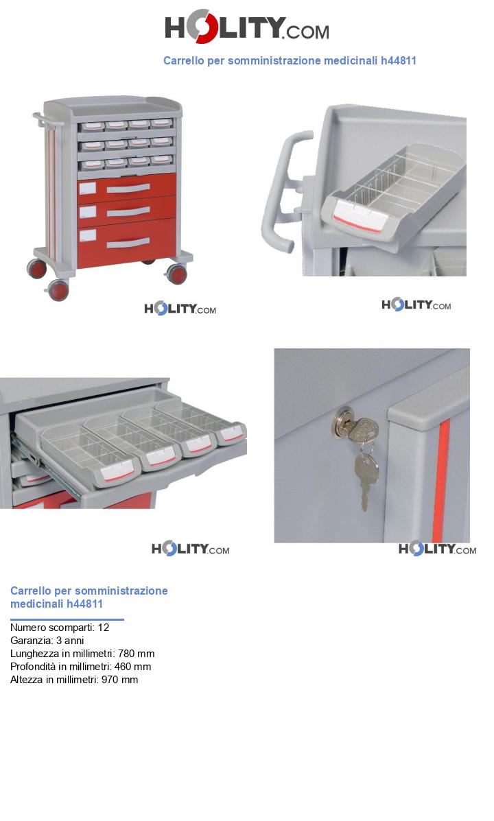 Carrello per somministrazione medicinali h44811