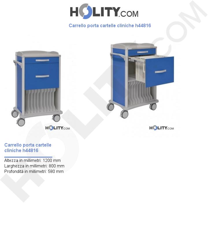 Carrello porta cartelle cliniche h44816