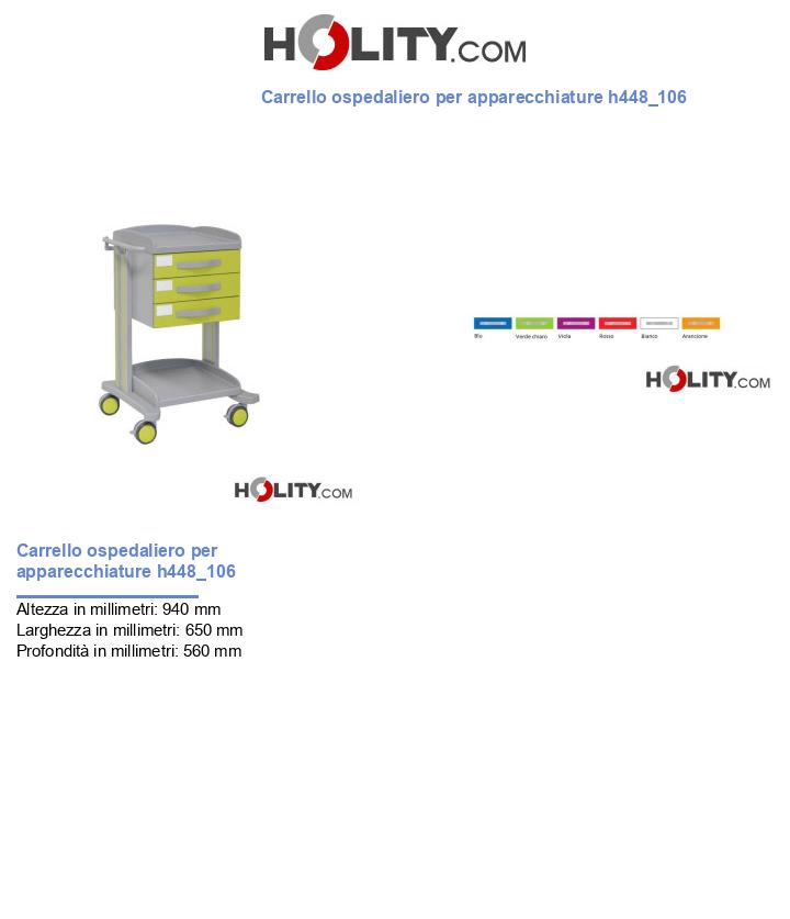 Carrello ospedaliero per apparecchiature h448_106
