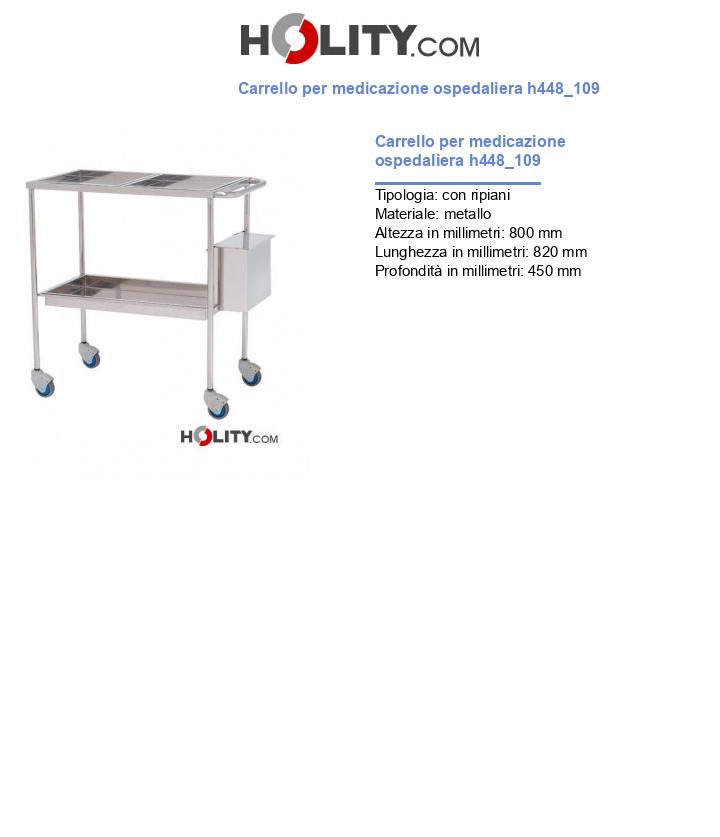 Carrello per medicazione ospedaliera h448_109