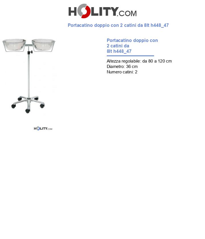 Portacatino doppio con 2 catini da 8lt h448_47