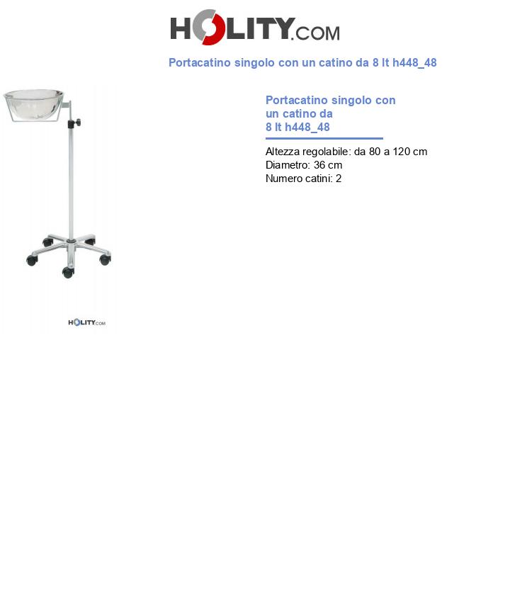 Portacatino singolo con un catino da 8 lt h448_48