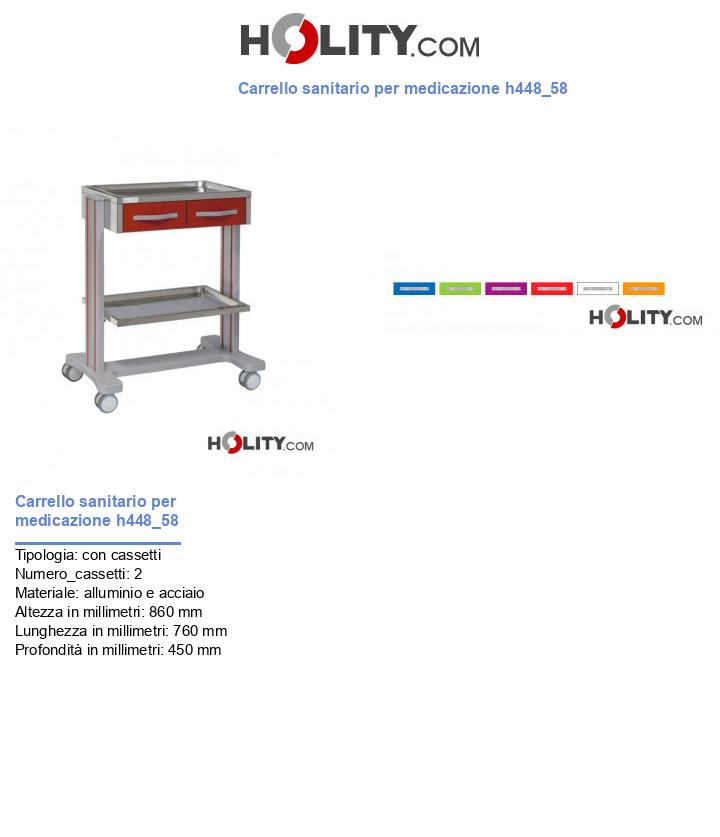 Carrello sanitario per medicazione h448_58