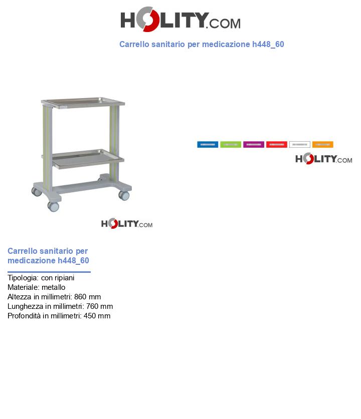 Carrello sanitario per medicazione h448_60