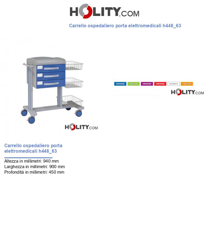 Carrello ospedaliero porta elettromedicali h448_63