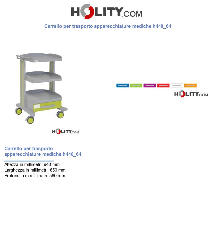 Carrello per trasporto apparecchiature mediche h448_64