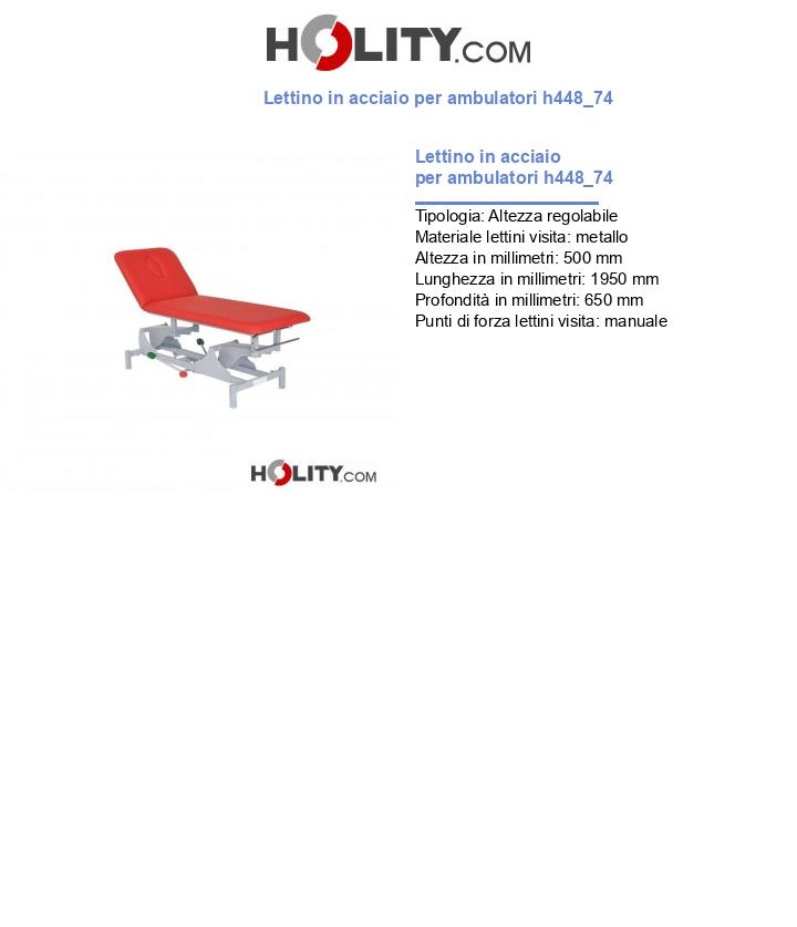 Lettino in acciaio per ambulatori h448_74